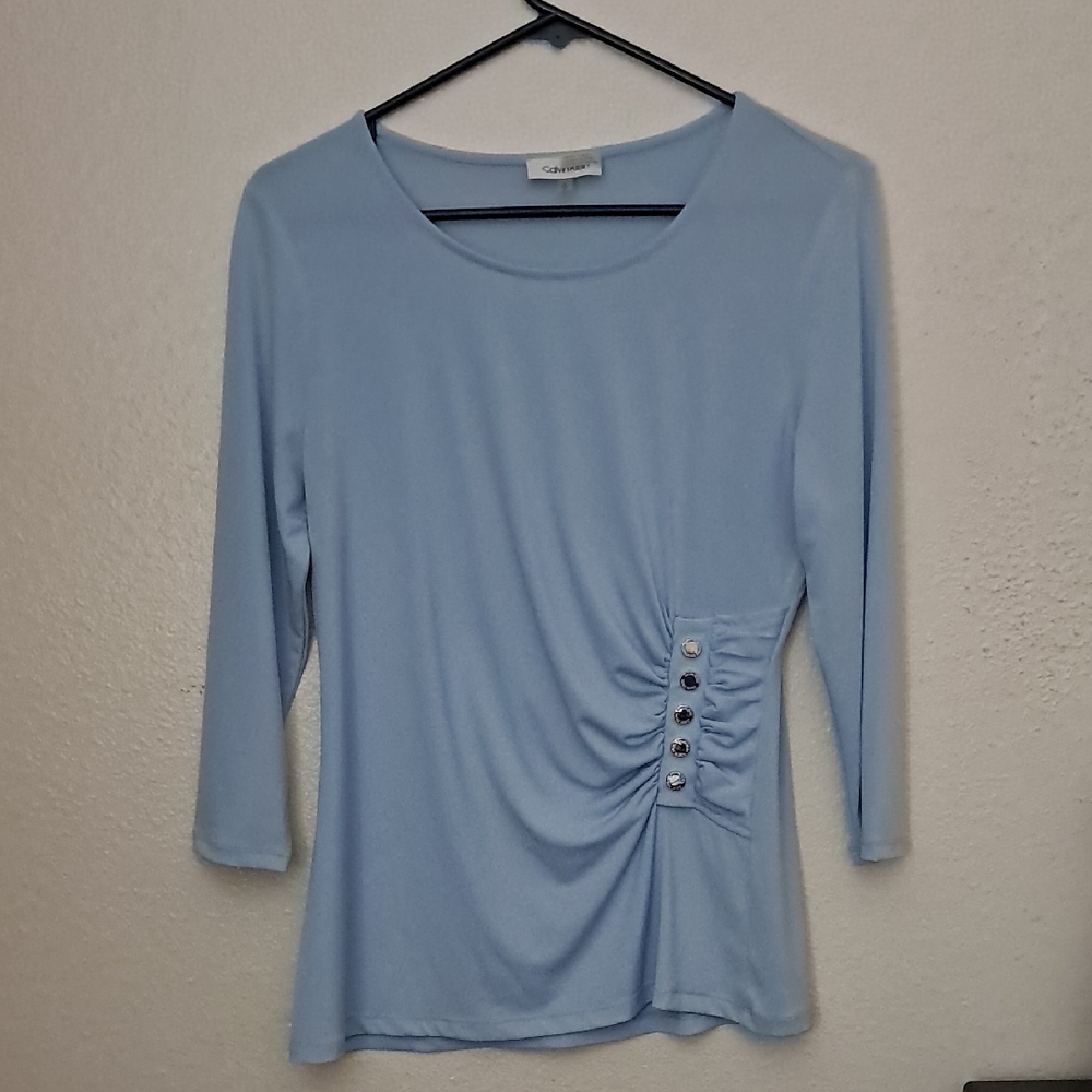 Calvin Klein Light Blue Long Sleeve Top